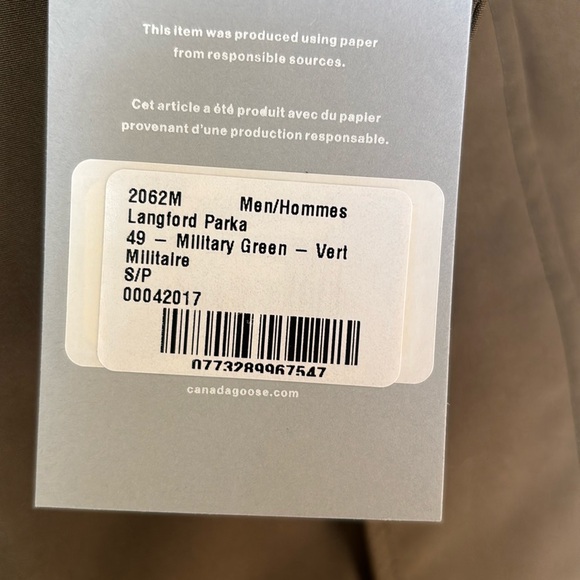 Canada Goose NWT Men’s Langford Heritage Parka Size S Military Green w Fur - Picture 7 of 11